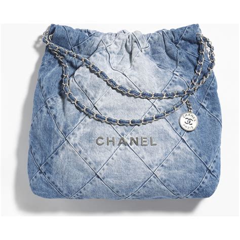 blue chanel handbag|chanel 22 bag small.